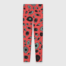 Леггинсы женские Розовый цвет: глазики-косоглазики, цвет: 3D-принт