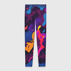 Леггинсы женские Камуфляж из разноцветных красок, цвет: 3D-принт