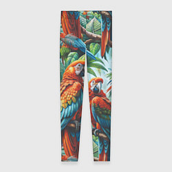 Леггинсы женские Попугаи Ара - тропики джунгли, цвет: 3D-принт