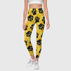 Леггинсы женские Dogs paws, цвет: 3D-принт — фото 2