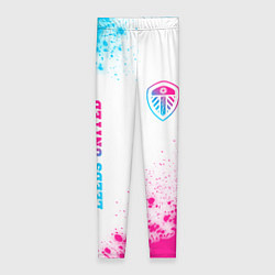 Леггинсы женские Leeds United neon gradient style вертикально, цвет: 3D-принт