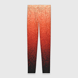 Леггинсы женские Полосатый градиент оранжево-красный в чёрный, цвет: 3D-принт