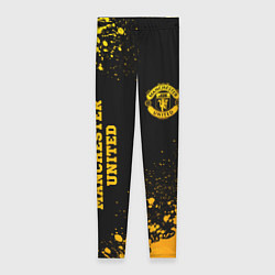 Женские легинсы Manchester United - gold gradient вертикально