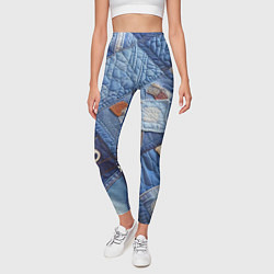 Леггинсы женские Vanguard jeans patchwork - ai art, цвет: 3D-принт — фото 2