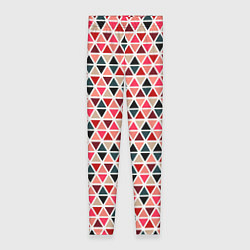 Леггинсы женские Бирюзово-розовый геометричный треугольники, цвет: 3D-принт