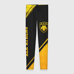 Женские легинсы AEK Athens - gold gradient вертикально