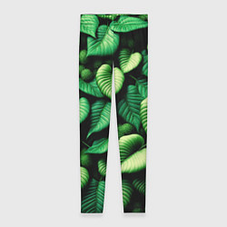 Женские легинсы Зеленые листья и мох