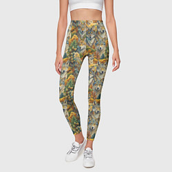 Леггинсы женские Волчий мотив, цвет: 3D-принт — фото 2