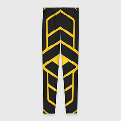 Женские легинсы Жёлтые полосы на чёрном фоне