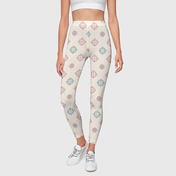 Леггинсы женские Винтажный орнамент на светлом фоне, цвет: 3D-принт — фото 2