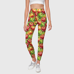 Леггинсы женские Ароматные сочные яблоки, цвет: 3D-принт — фото 2