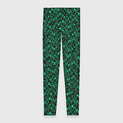 Леггинсы женские Чёрно-зелёный абстрактная текстура, цвет: 3D-принт