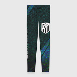 Леггинсы женские Atletico Madrid glitch blue, цвет: 3D-принт