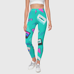 Леггинсы женские Бирюзовая кассета из 90-х, цвет: 3D-принт — фото 2