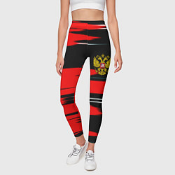Леггинсы женские Россия полосы краски, цвет: 3D-принт — фото 2