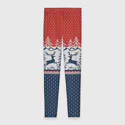 Леггинсы женские Новогодний вязаный узор, цвет: 3D-принт