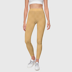 Леггинсы женские Песочный жёлто-бежевый однотонный текстура лоскуты, цвет: 3D-принт — фото 2