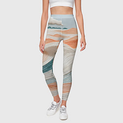 Леггинсы женские Персиковые волны, цвет: 3D-принт — фото 2