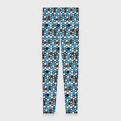 Леггинсы женские Киберпанк шестиугольники синие, цвет: 3D-принт