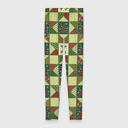 Леггинсы женские Лоскутный рождественский узор, цвет: 3D-принт