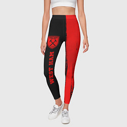 Леггинсы женские West Ham - red gradient по-вертикали, цвет: 3D-принт — фото 2