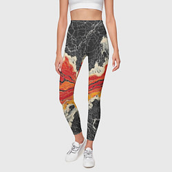 Леггинсы женские Красно-черная потертая текстура, цвет: 3D-принт — фото 2