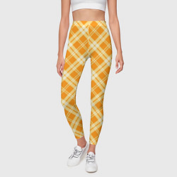 Леггинсы женские Жёлтый крупная клетка, цвет: 3D-принт — фото 2