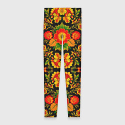 Женские легинсы Русская хохломская роспись