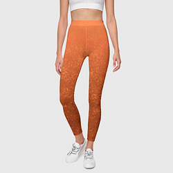 Леггинсы женские Кораллово-оранжевый текстурный градиент, цвет: 3D-принт — фото 2