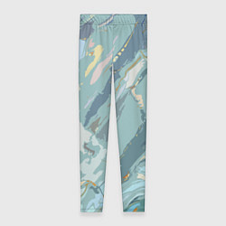 Леггинсы женские Холодный голубой абстракция, цвет: 3D-принт