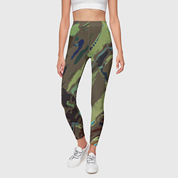 Леггинсы женские Абстракция тон хаки, цвет: 3D-принт — фото 2