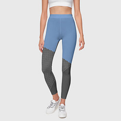 Леггинсы женские Сине-серый геометричный, цвет: 3D-принт — фото 2