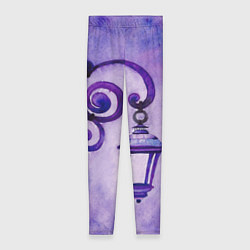 Женские легинсы Уличный фиолетовый фонарь