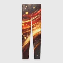 Леггинсы женские Красно-золотая текстура на черном, цвет: 3D-принт
