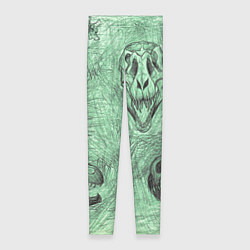 Леггинсы женские Черепа динозавров - эскиз, цвет: 3D-принт