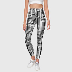 Леггинсы женские Серый объёмный эффект, цвет: 3D-принт — фото 2