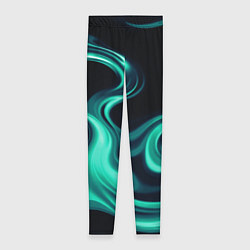 Леггинсы женские Color turquoise black, цвет: 3D-принт