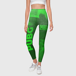 Леггинсы женские PUBG - green gradient вертикально, цвет: 3D-принт — фото 2