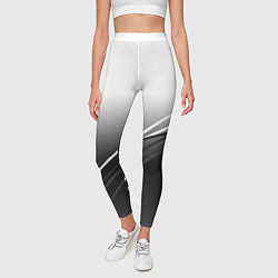 Леггинсы женские Градиент с полосами из белого в тёмный, цвет: 3D-принт — фото 2