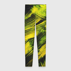 Леггинсы женские Мазки краски цвета лайм, цвет: 3D-принт