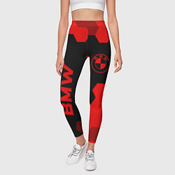 Леггинсы женские BMW - red gradient вертикально, цвет: 3D-принт — фото 2