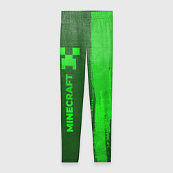 Женские легинсы Minecraft - green gradient по-вертикали