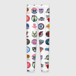 Леггинсы женские Команды НБА на белом фоне, цвет: 3D-принт