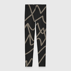 Леггинсы женские Кривые рукописные линии чёрно-коричневый, цвет: 3D-принт