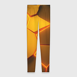 Леггинсы женские Желтые неоновые соты - текстура, цвет: 3D-принт