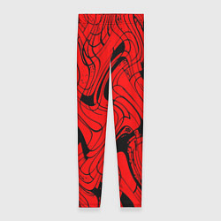 Женские легинсы Чёрно-красный абстрактный линии