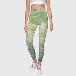 Леггинсы женские Абстракция - faded spots on a green background, цвет: 3D-принт — фото 2