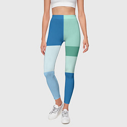 Леггинсы женские Мятное небо колор-блок, цвет: 3D-принт — фото 2