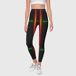 Леггинсы женские Neon black green circles, цвет: 3D-принт — фото 2