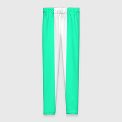 Леггинсы женские Color turquoise white line, цвет: 3D-принт